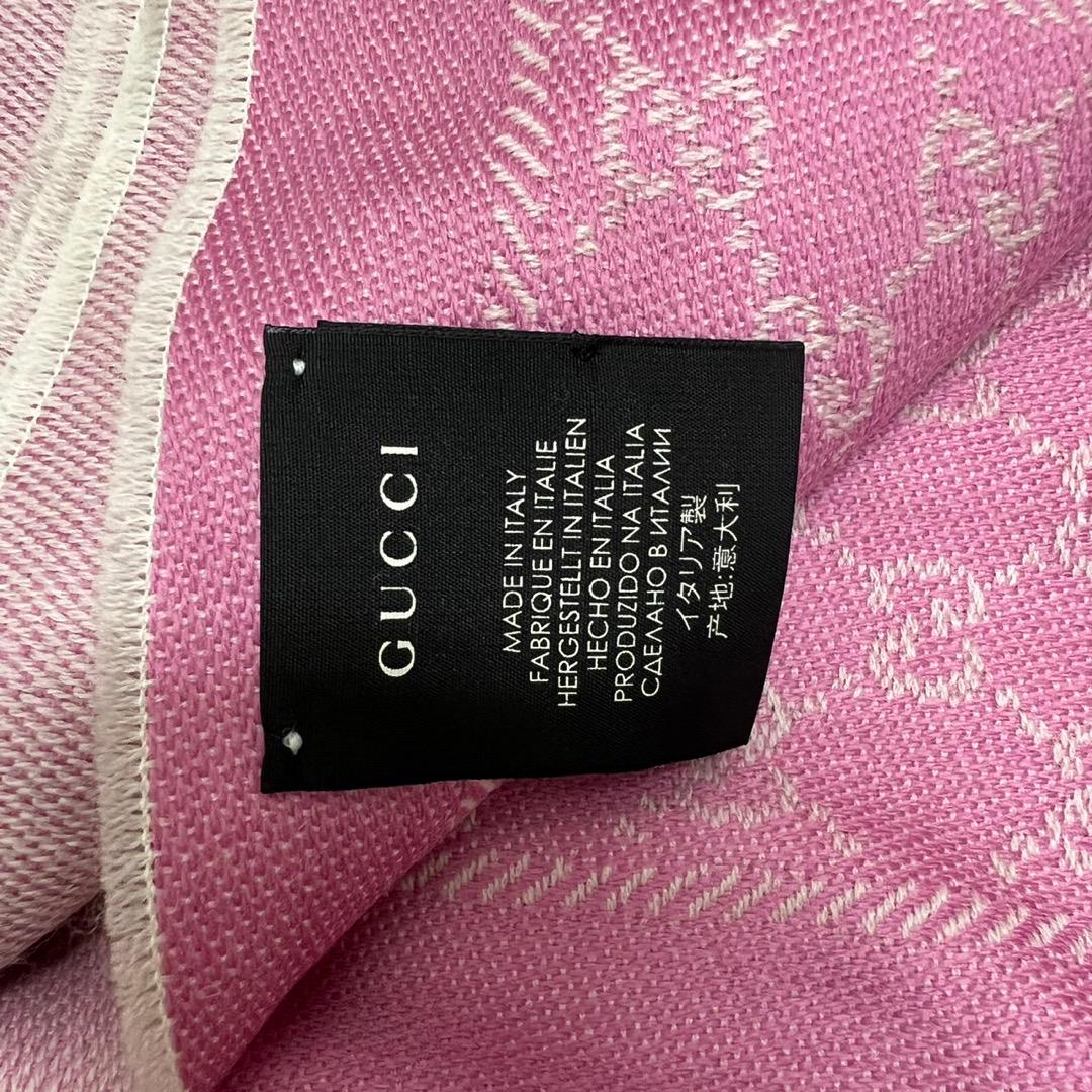 GUCCI muffler shawl reversible GG logo pink