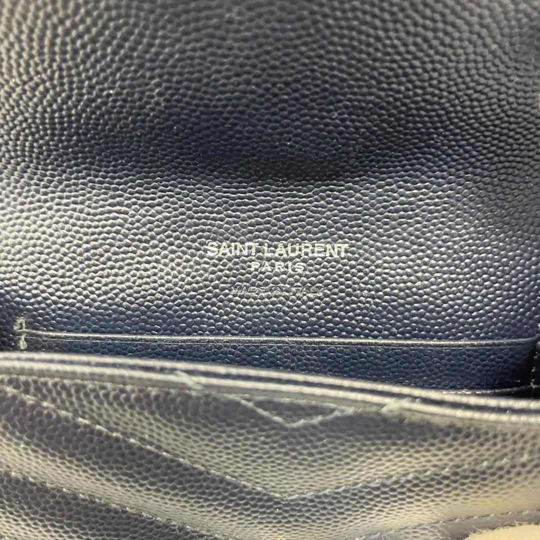 Saint Laurent Monogram Envelope Logo Leather Bifold Wallet