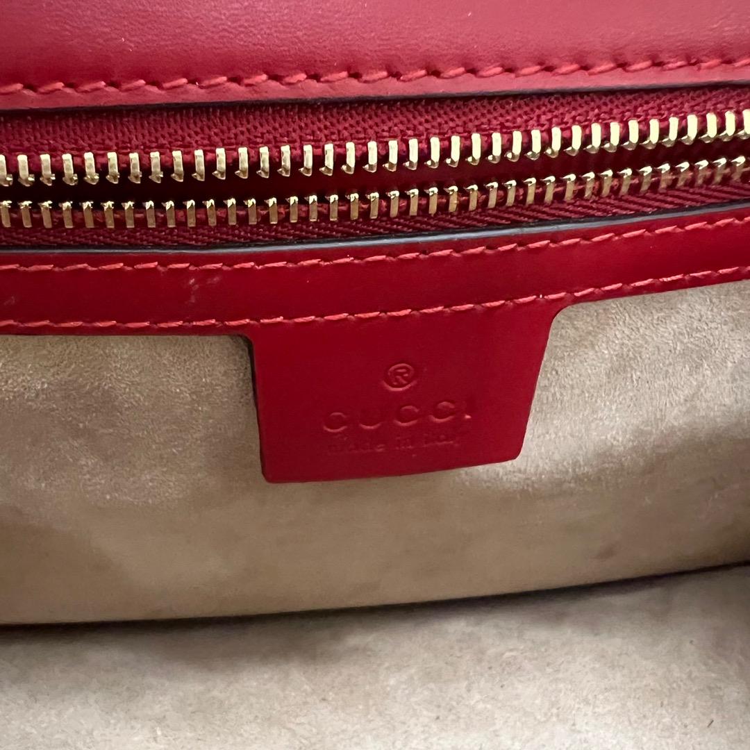 Gucci Sylvie Red Leather Shoulder Bag 421882