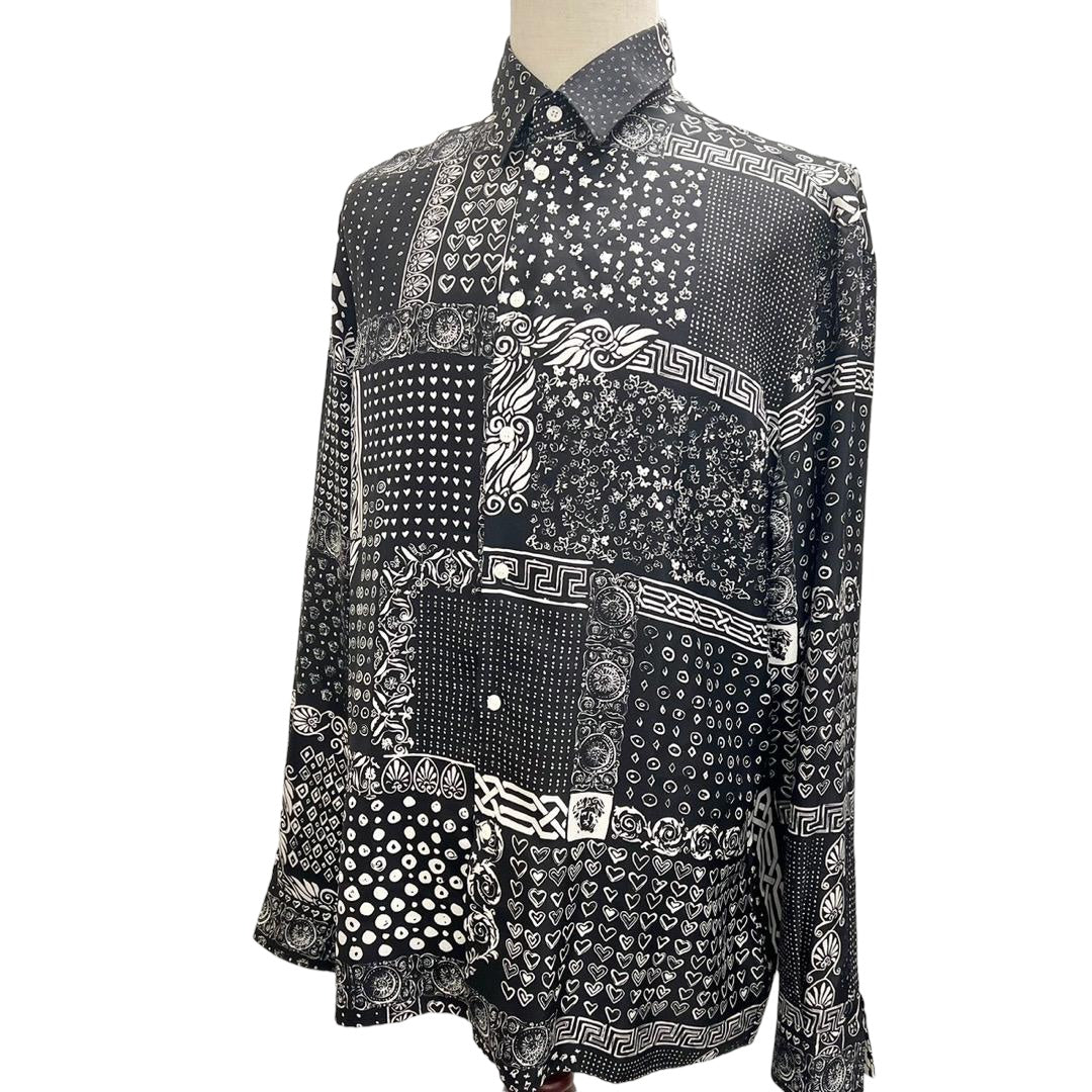 VERSACE Paisley all over pattern pure silk 100 silk shirt