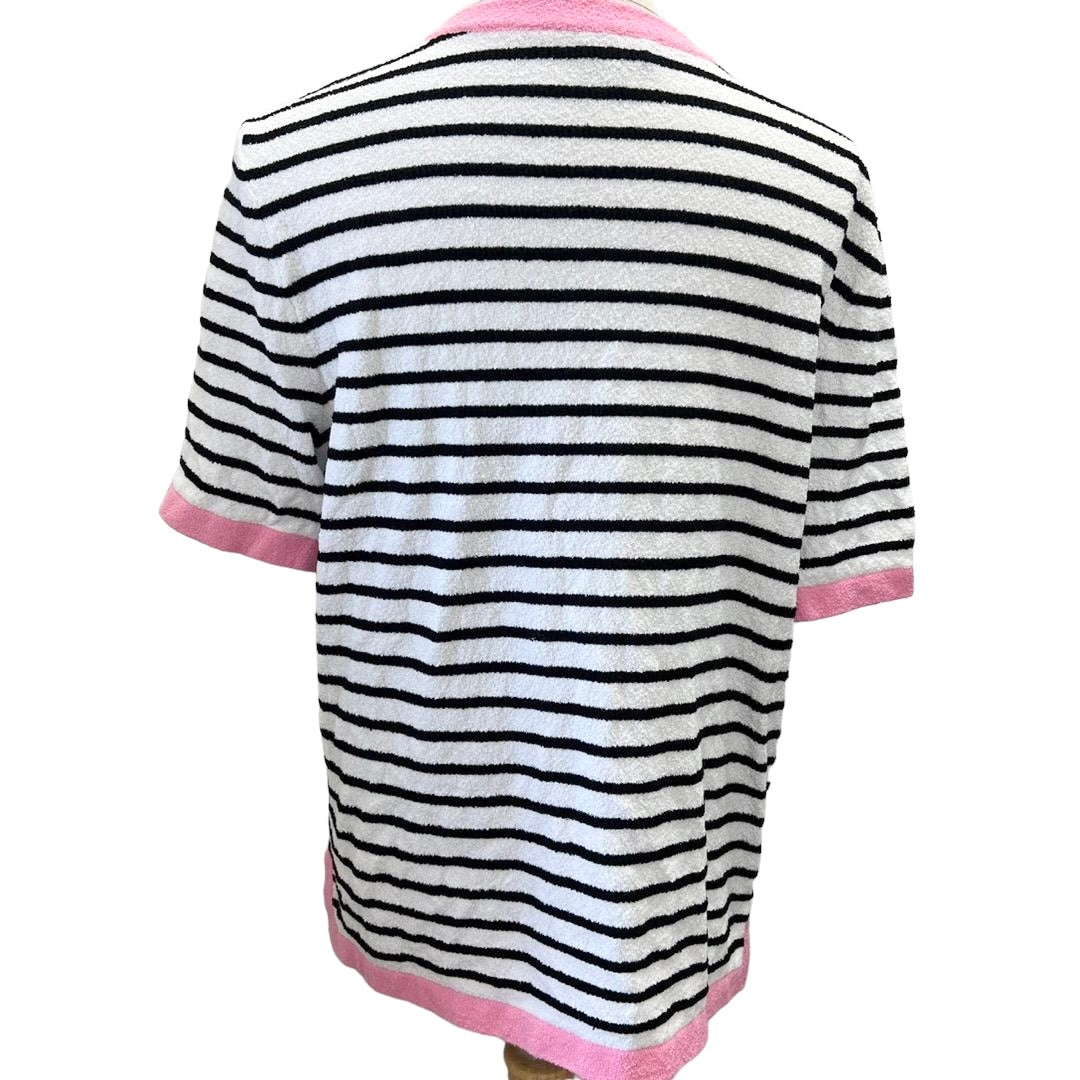 24SS CHANEL Crew Neck Stripes Short Sleeves Logo T-Shirts