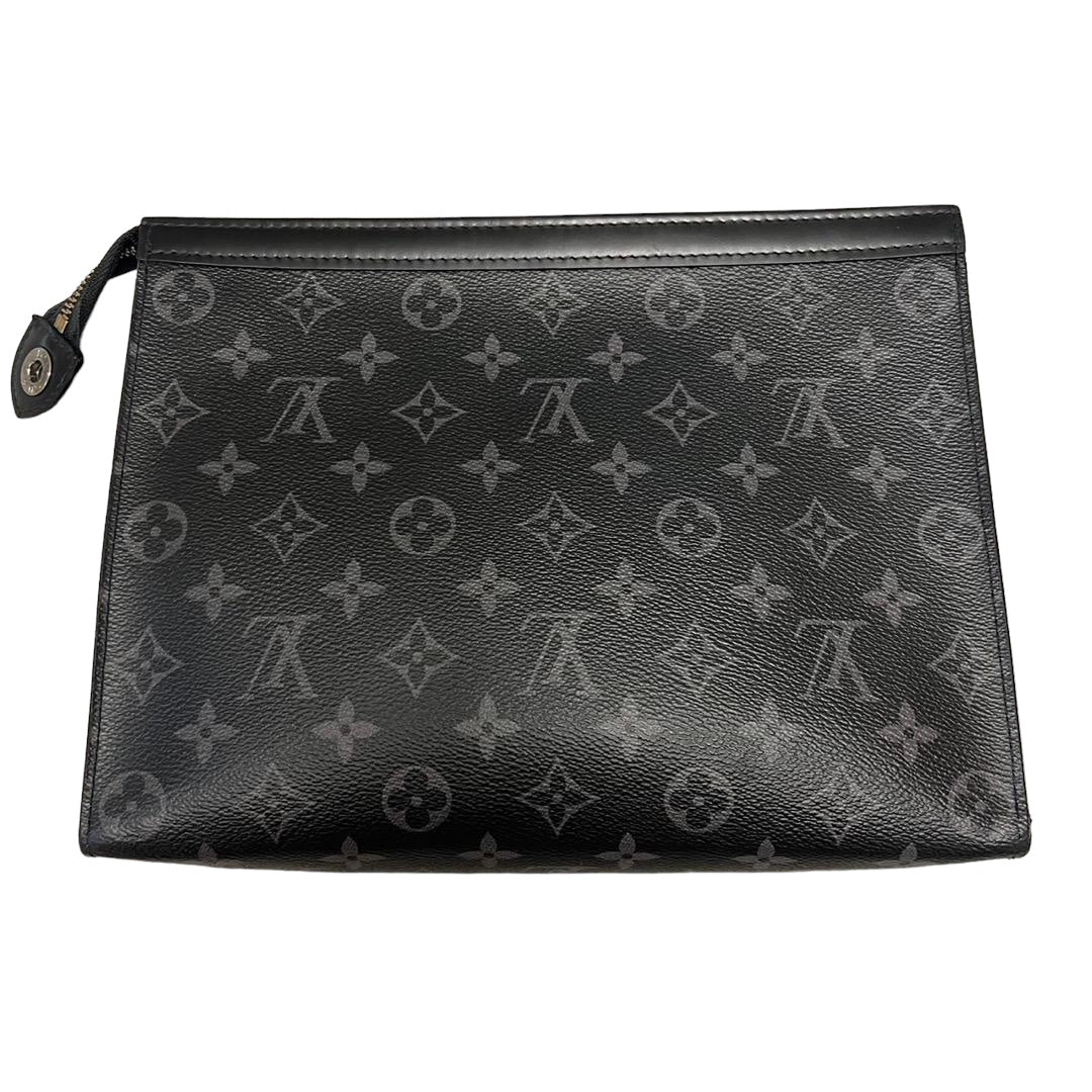 LOUIS VUITTON Voyage Eclipse Clutch Bag Black