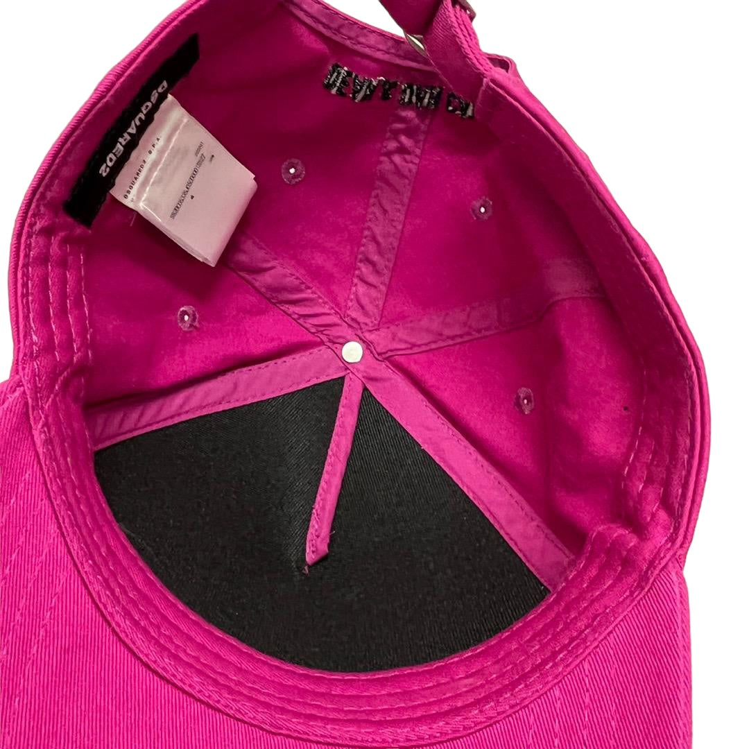 DSQUARED2 ICON Cap Hat Pink Damaged