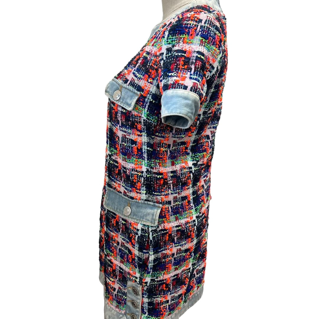 DSQURED2 Denim Tweed Multicolor Dress