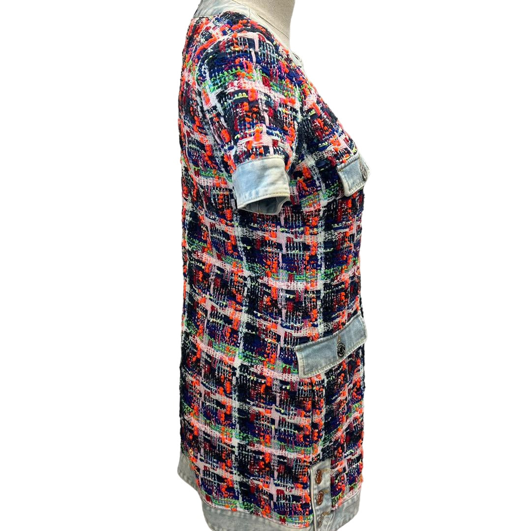 DSQURED2 Denim Tweed Multicolor Dress