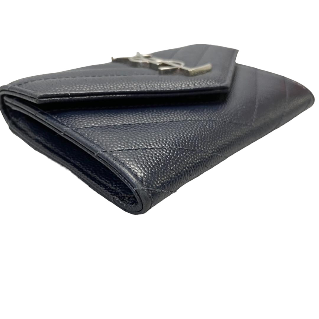 Saint Laurent Monogram Envelope Logo Leather Bifold Wallet