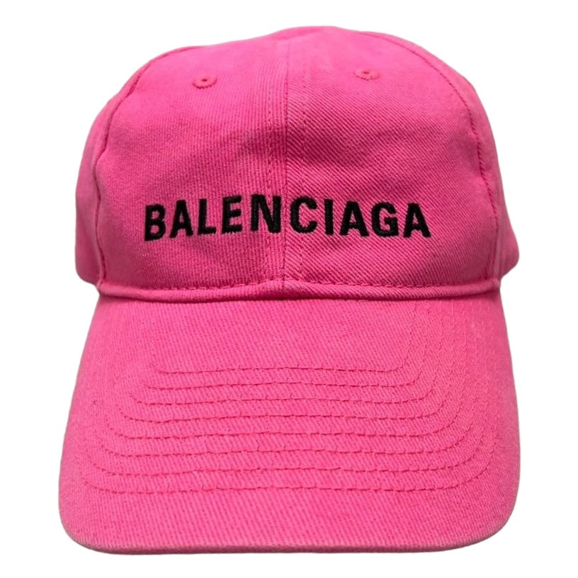 BALENCIAGA Logo embroidery pink cap hat