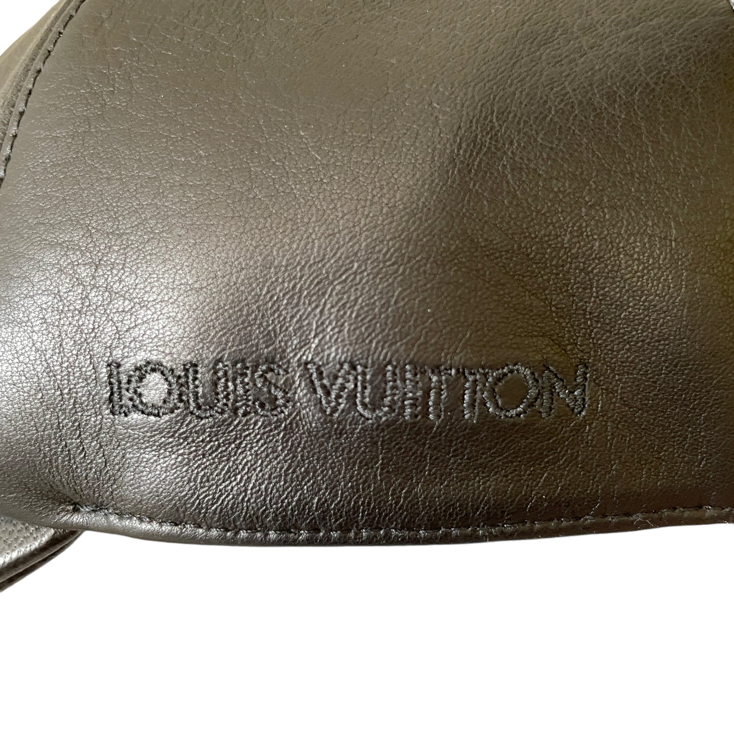 LOUIS VUITTON LV pin Cap Hat Lamb Leather Black