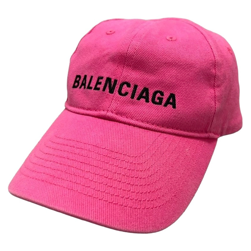 BALENCIAGA Logo embroidery pink cap hat