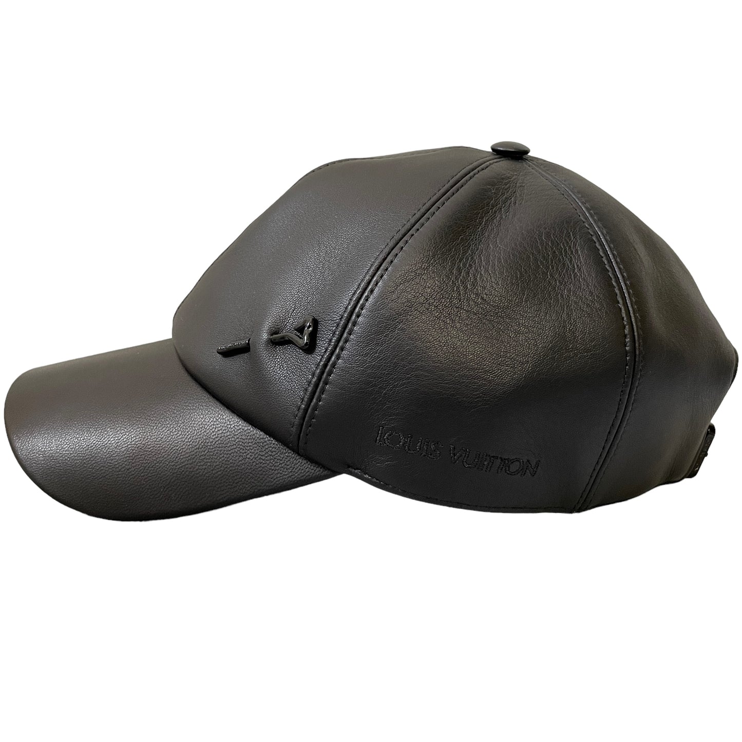 LOUIS VUITTON LV pin Cap Hat Lamb Leather Black