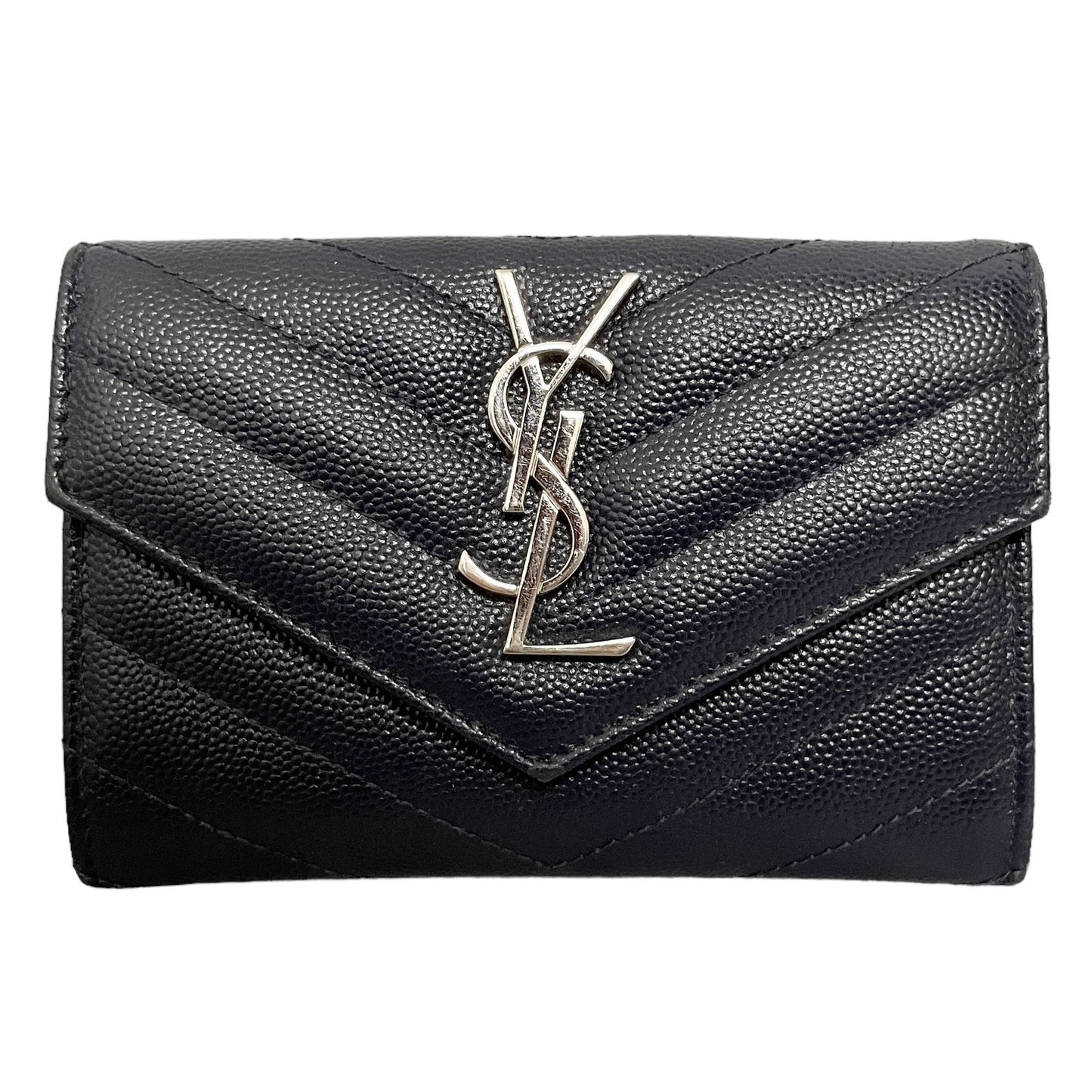 Saint Laurent Monogram Envelope Logo Leather Bifold Wallet